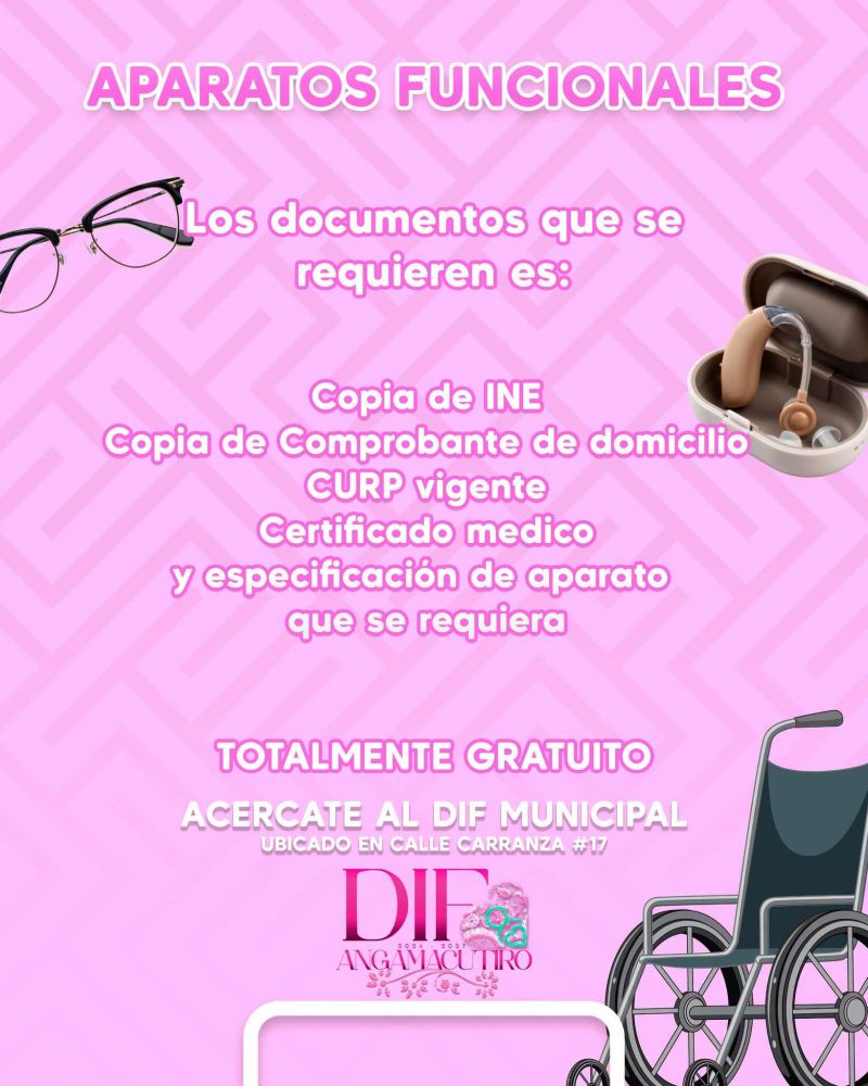 Convocatoria para apoyo con Aparatos Funcionales